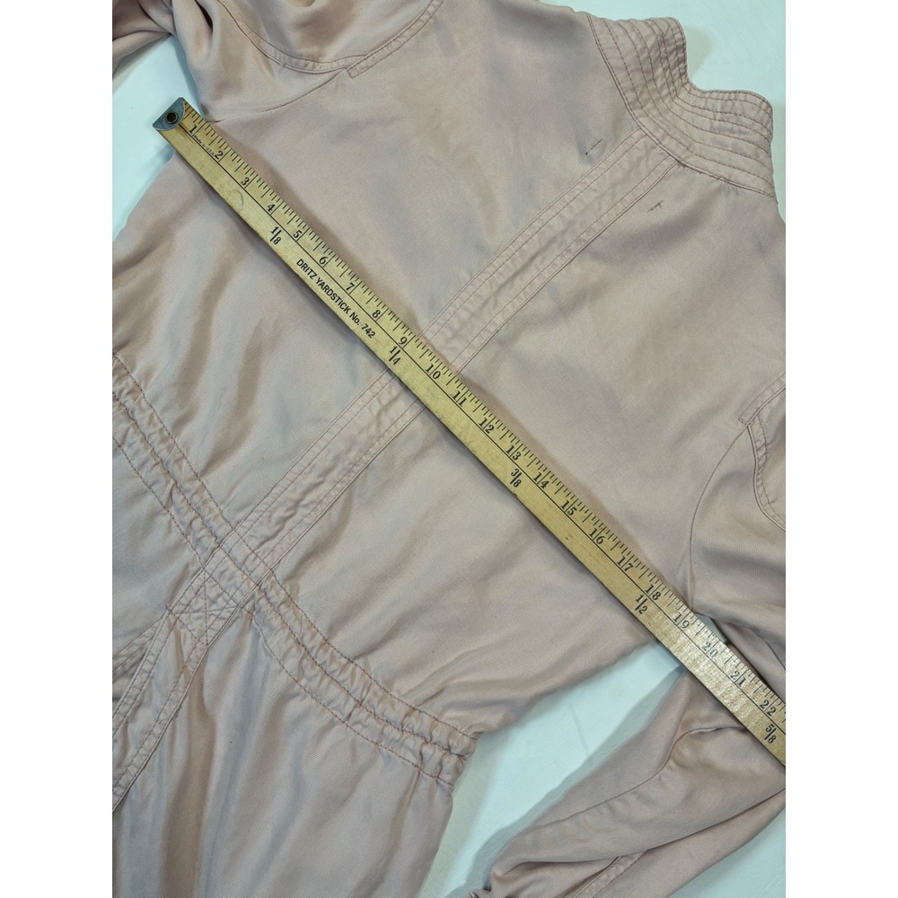 MAX Jeans XS Pink Tencel Utility Cargo Anorak Jacket Drawstring Lightweight - Picture 3 of 9
